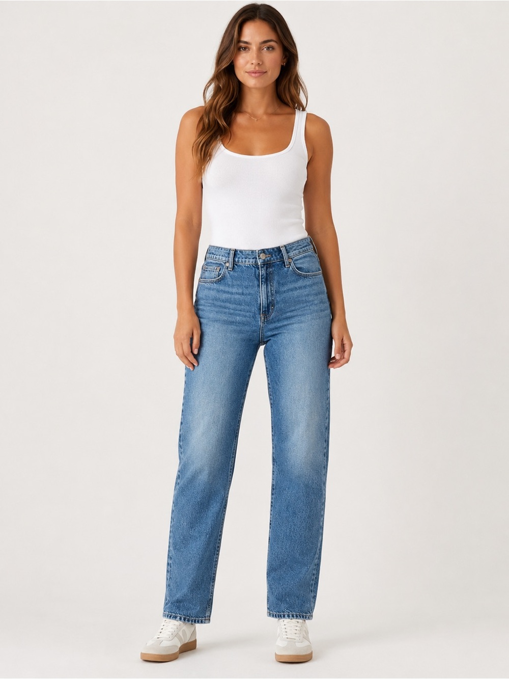 Cotton On Women's Original Straight Leg Jean Medium Wash Size 34 Classic Casual